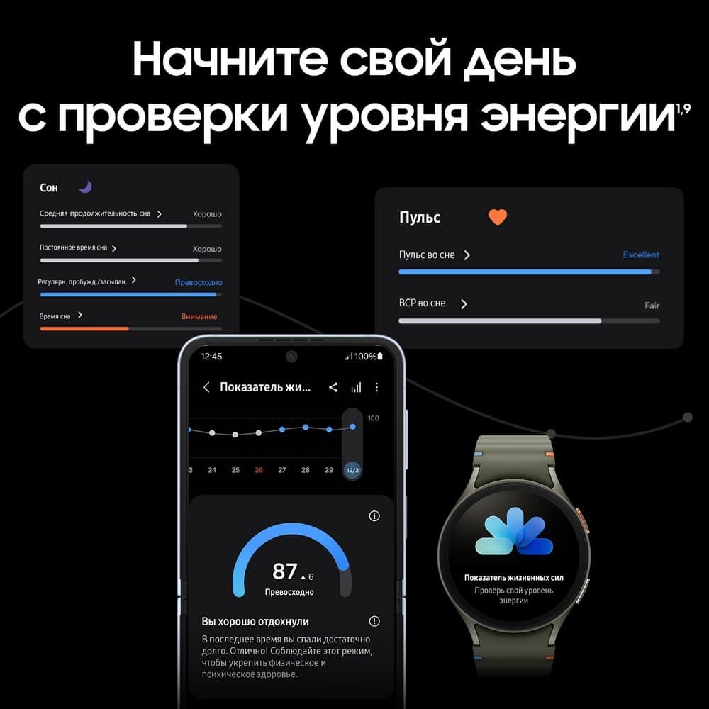 Samsung Galaxy Watch 7 LTE 44mm, зеленый (РСТ)— фото №2